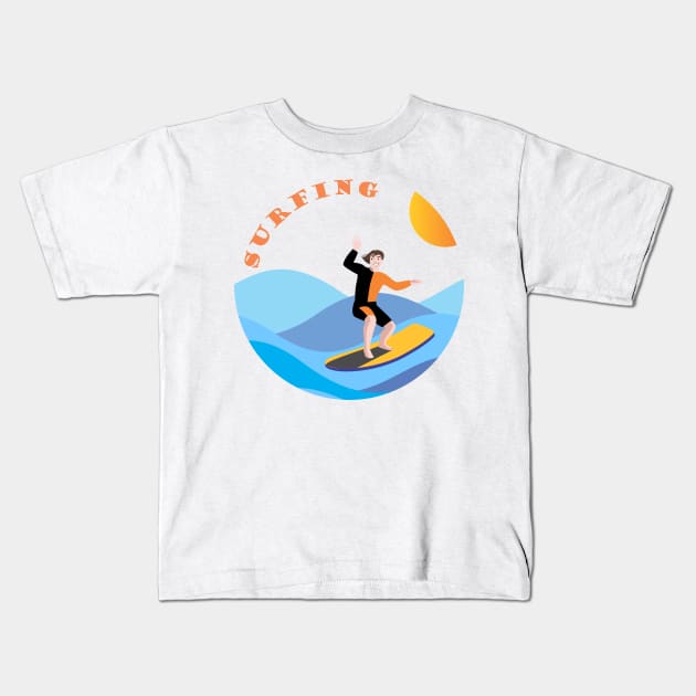 Surfing Kids T-Shirt by Dojaja